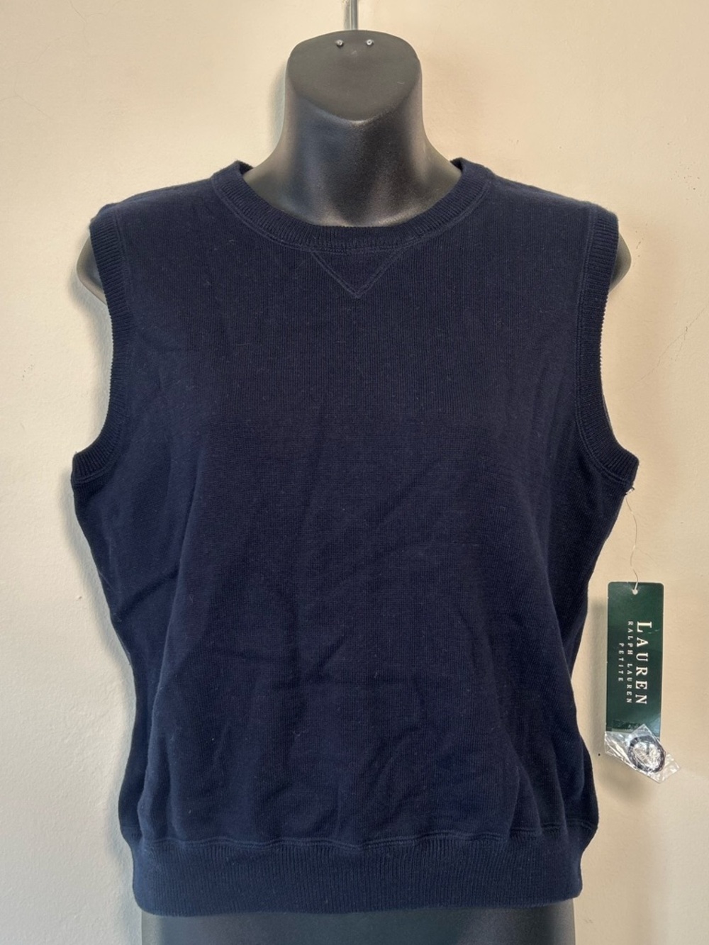 Lauren Ralph Lauren Navy Sleeveless Knit Shell